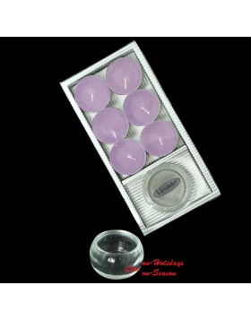 Set/6 Αρωματικά Κεριά Ρεσώ με Γυάλινη Βάση 236474 Lavender