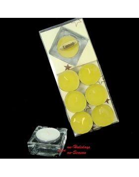 Set/7 Αρωματικά Κεριά Ρεσώ με Γυάλινη Βάση 236469 Lemon