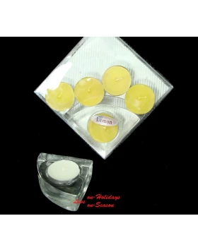 Set/5 Αρωματικά Κεριά Ρεσώ με Γυάλινη Βάση 236459 Lemon