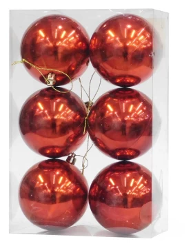 Χριστουγεννιάτικες Μπάλες Κόκκινες Set/6 τεμάχια 8cm 233602