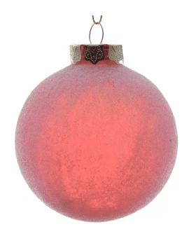 Χριστουγεννιάτικη Μπάλα Κόκκινη Glitter Deluxe 8cm 53115-1