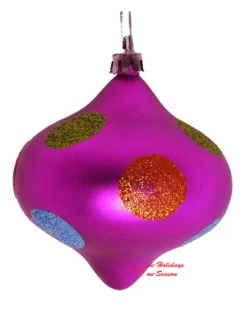 Χριστουγεννιάτικη Μπάλα Σβούρα Φούξια 8cm 53095-2