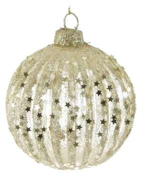 Χριστουγεννιάτικη μπάλα γυάλινη Χρυσή 8cm 50187111