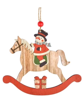 Χριστουγεννιάτικο Ξύλινο Στολίδι Αλογάκι 14cm 236105a