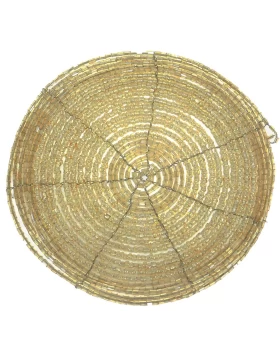 Διακοσμητικό Σουπλά με Χρυσές Χάνδρες Ø35cm 22117a