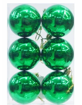 Σετ/6 τεμ. Χριστουγεννιάτικες Μπάλες Πράσινες 6cm 236588