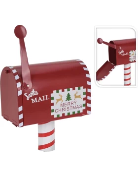 Χριστουγεννιάτικο Διακοσμητικό Γραμματοκιβώτιο Κόκκινο 26cm 723254