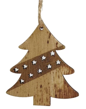 Χριστουγεννιάτικο Ξύλινο Στολίδι Δεντράκι 8cm 50190248