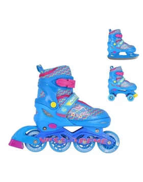 Αυξομειούμενα Πατίνια Roller NF 4413 ΣΕΤ 3 ΣΕ 1 INLINE SKATES NILS EXTREME ΜΠΛΕ - LARGE(38-41)