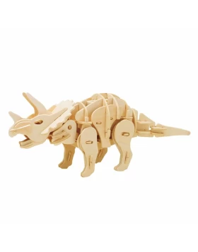 ROBOTIME MINI TRICERATOPS D430  Ξύλινο Μηχανικό Puzzle με Αισθητήρα Ήχου