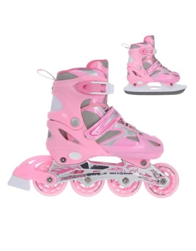 Αυξομειούμενα Roller NH18366 2 ΣΕ 1 Ροζ Large(39-42) IN-LINE SKATES/HOCKEY ICE SKATES