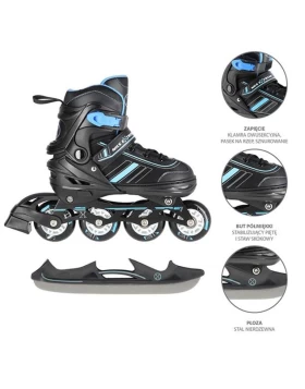 Αυξομειούμενα Roller NH18191 2 ΣΕ 1 Μαύρο/Μπλε Small(29-33) IN-LINE SKATES/HOCKEY ICE SKATES