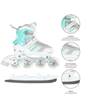 Αυξομειούμενα Roller NH18191 2 ΣΕ 1 Άσπρο/Μπλε Small(29-33) IN-LINE SKATES/HOCKEY ICE SKATES