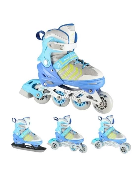 Αυξομειούμενα Roller NH18192 A 4σε1 Μπλε Small(29-33) IN-LINE SKATES/HOCKEY ICE SKATES