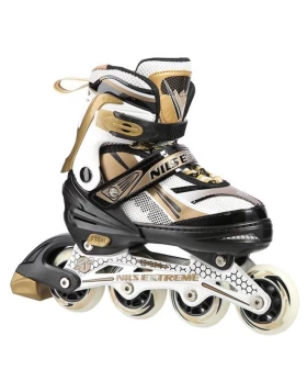 Αυξομειούμενα Πατίνια Roller NA 1123 Μαύρο/Χρυσό IN-LINE SKATES NILS EXTREME Medium (35-38)