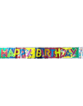 Banner Happy Birthday Μεταλλιζέ 180cm 318979