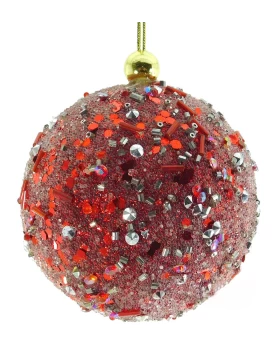 Χριστουγεννιάτικη Μπάλα Κόκκινη Στολίδι 8cm 9788101a