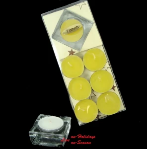 Set/7 Αρωματικά Κεριά Ρεσώ με Γυάλινη Βάση 236469 Lemon