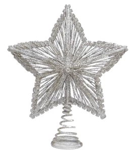 Χριστουγεννιάτικη Κορυφή Δέντρου Μεταλλικό Αστέρι Σαμπανιζέ 24cm 5540-2