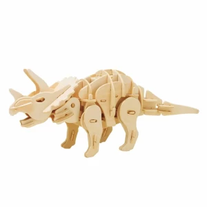 ROBOTIME MINI TRICERATOPS D430  Ξύλινο Μηχανικό Puzzle με Αισθητήρα Ήχου