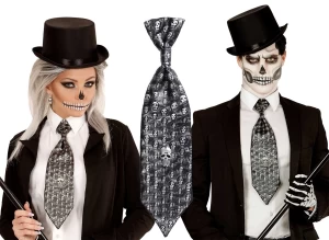 Αποκριάτικη Γραβάτα Halloween με Nεκροκεφαλές 04141