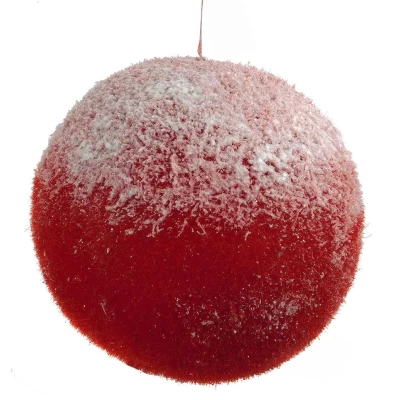 Χριστουγεννιάτικη Διακοσμητική Μπάλα Κόκκινη Χιονέ 20cm 154899