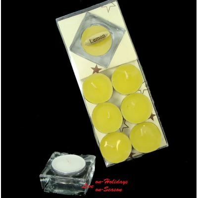 Set/7 Αρωματικά Κεριά Ρεσώ με Γυάλινη Βάση 236469 Lemon