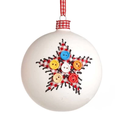 Χριστουγεννιάτικη Μπάλα Γυάλινη άσπρη 8cm 50363b
