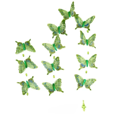 Γιρλάντα με 12 Πεταλούδες Οργάντζα Πράσινες 180cm 31433 