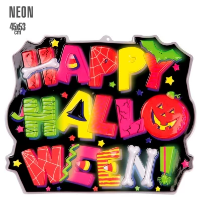Halloween 3D Neon Διακοσμητικό Τοίχου 53x45cm 311824