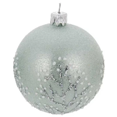 Χριστουγεννιάτικη Μπάλα Γυάλινη Πράσινη 8cm 664908b