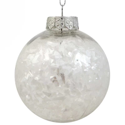 Χριστουγεννιάτικη Μπάλα Λευκό Περλέ 8cm 235457 