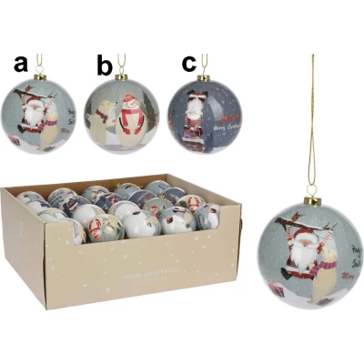 Χριστουγεννιάτικη Μπάλα με Παράσταση 8cm σε 3 σχέδια 409643