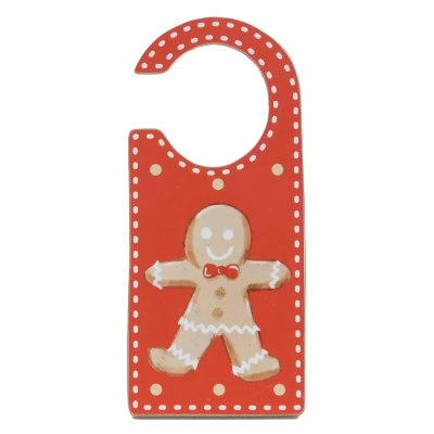 Χριστουγεννιάτικο Ξύλινο Διακοσμητικό Πόρτας Gingerbread 15.5cm 14833