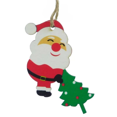 Χριστουγεννιάτικο Ξύλινο Στολίδι Άγιος Βασίλης 8cm 237437