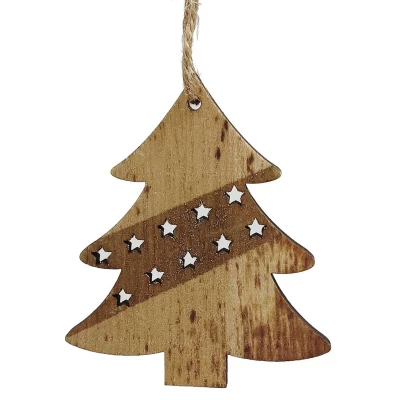 Χριστουγεννιάτικο Ξύλινο Στολίδι Δεντράκι 8cm 50190248