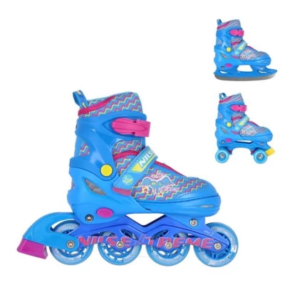 Αυξομειούμενα Πατίνια Roller NF 4413 ΣΕΤ 3 ΣΕ 1 INLINE SKATES NILS EXTREME ΜΠΛΕ - LARGE(38-41)