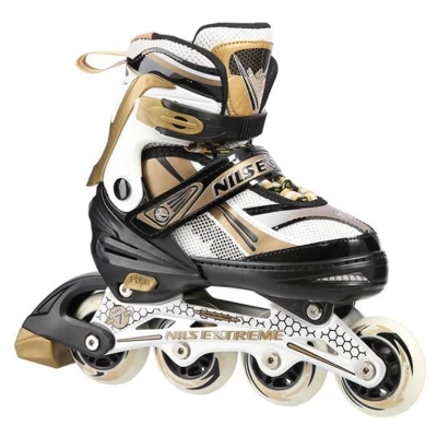 Αυξομειούμενα Πατίνια Roller NA 1123 Μαύρο/Χρυσό IN-LINE SKATES NILS EXTREME Large(39-42)